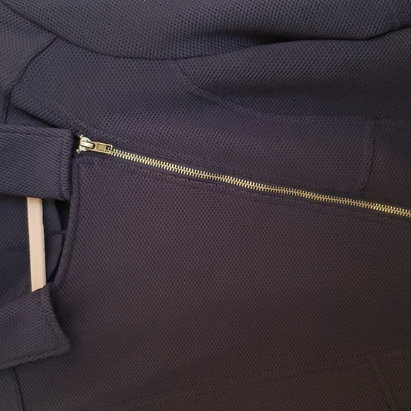 Torrid Women's Scuba Textured Woven Navy Moto Jacket - Size 2 - Picture 3 of 12